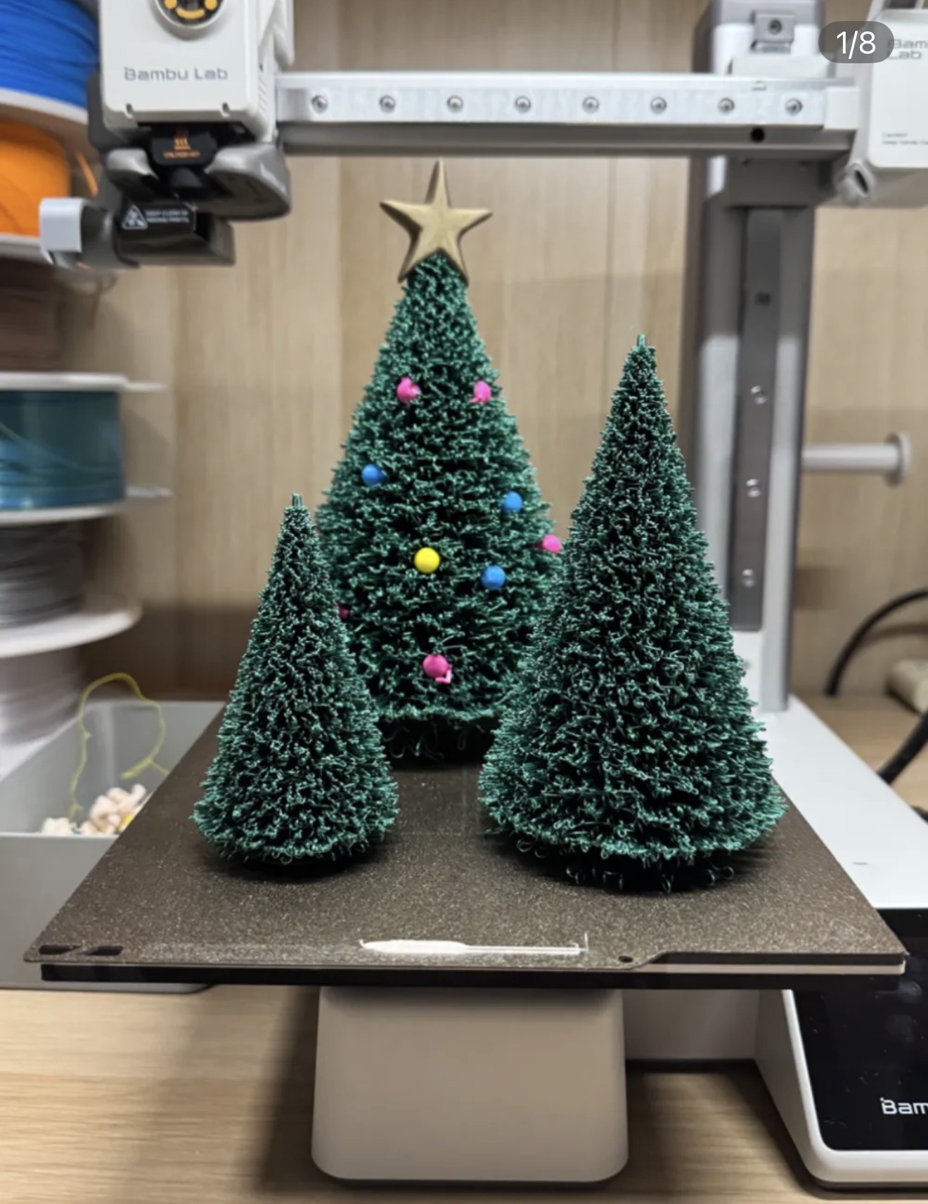 Árvores de Natal impressas em 3D na impressora