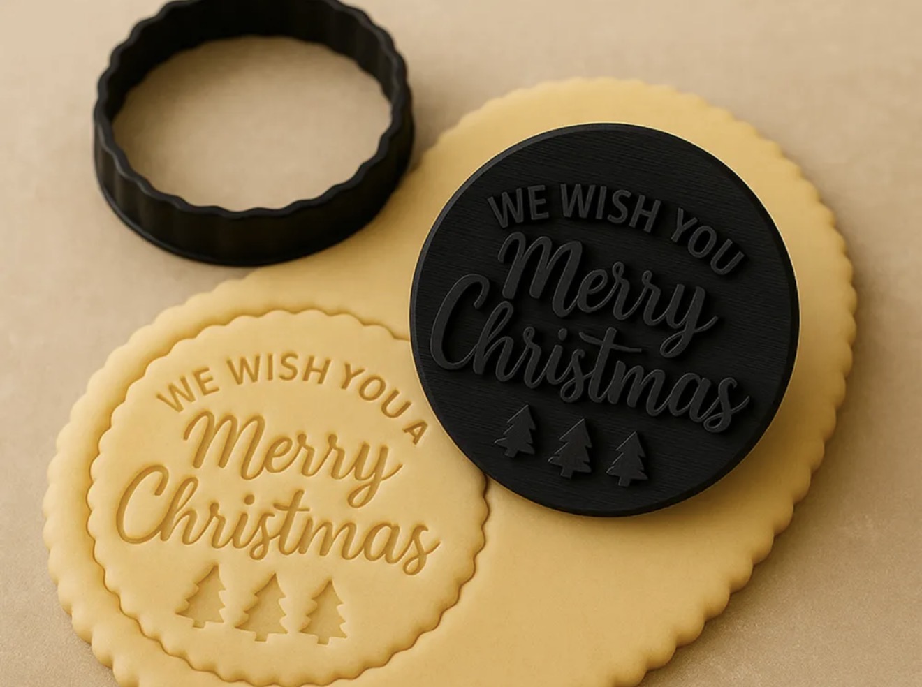 Cortador com carimbo We Wish You a Merry Christmas